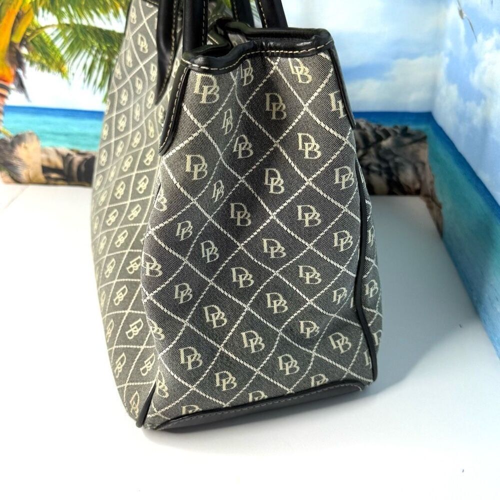 Dooney & Bourke Signature Db Canvas Satchel Tote … - image 3
